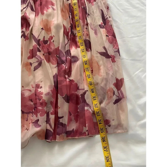 Zara Metallic Thread Floral Print Pleated Midi Skirt - Picture 11 of 12